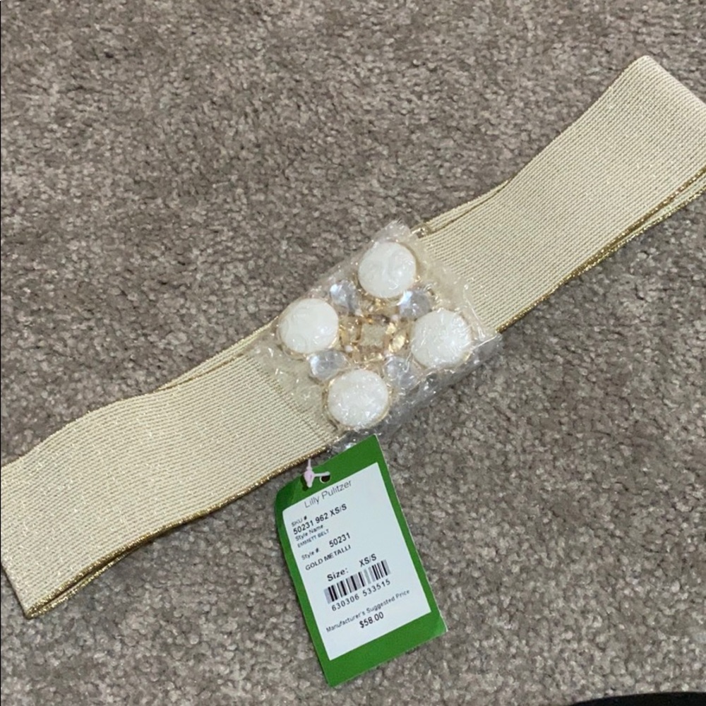 Lilly Pulitzer gold metallic belt